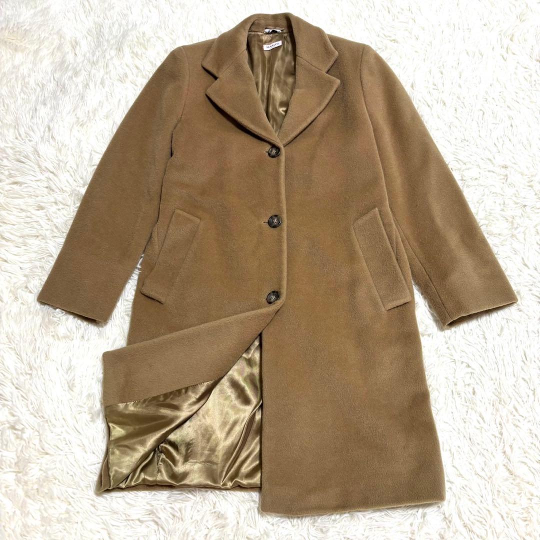 【美品】MAX &Co.　カシミヤ混　ロングコート　キャメル　大きな襟 M