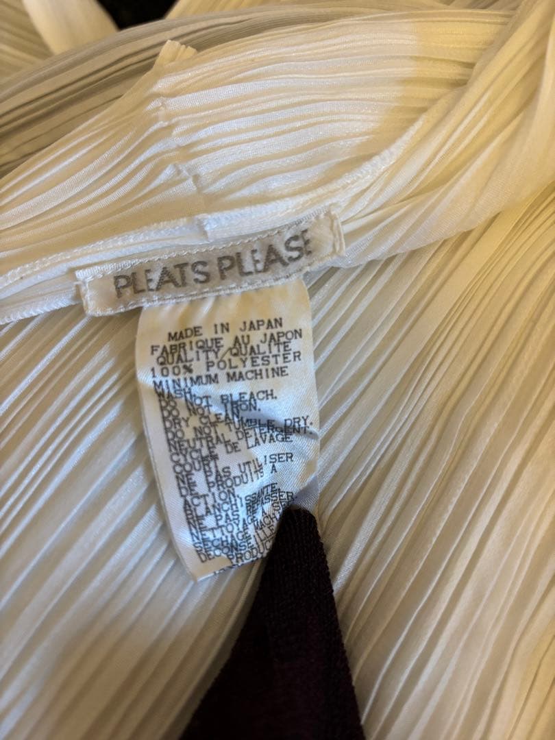 PLEATS PLEASE issey miyake ホワイト カーディガン