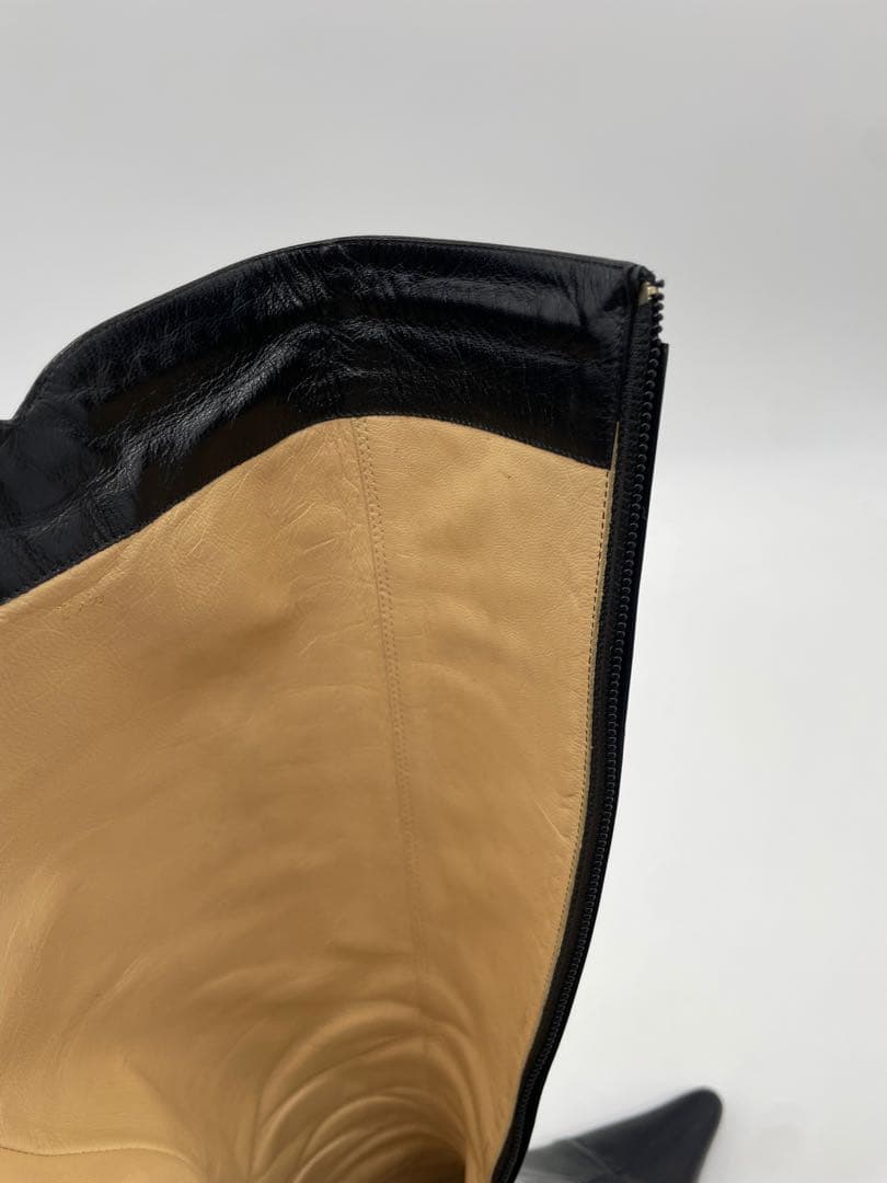 シャネル CHANEL ココマーク ロングブーツ ポインテッドトゥ 37 1/2