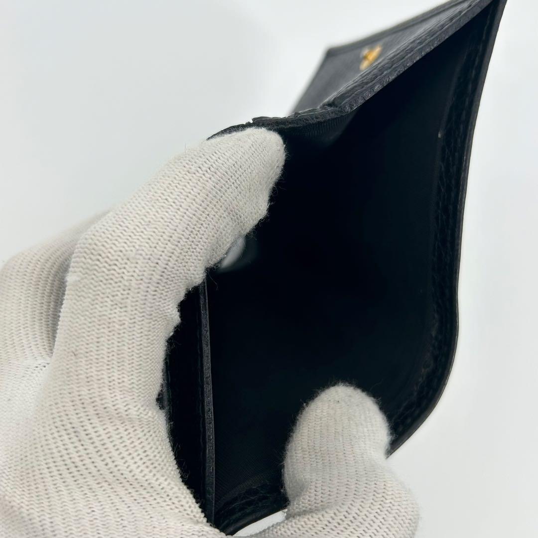 美品✨グッチ 折り財布 マーモント ダブルG レザー 小銭入れ有 ロゴ 黒