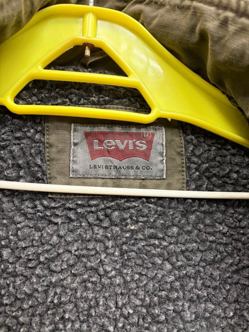 古着LEVI'Sリーバイスダックミリタリージャケット裏ボアカーキモスグリーンXL