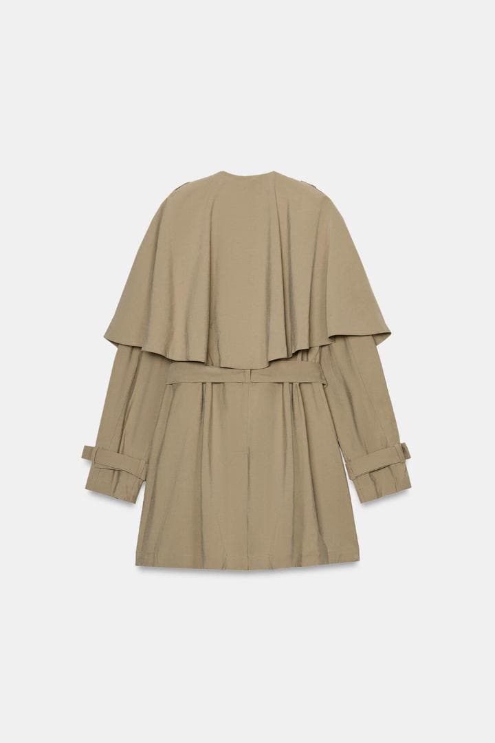 ZARA ZW COLLECTION ショートフルイドトレンチコート M