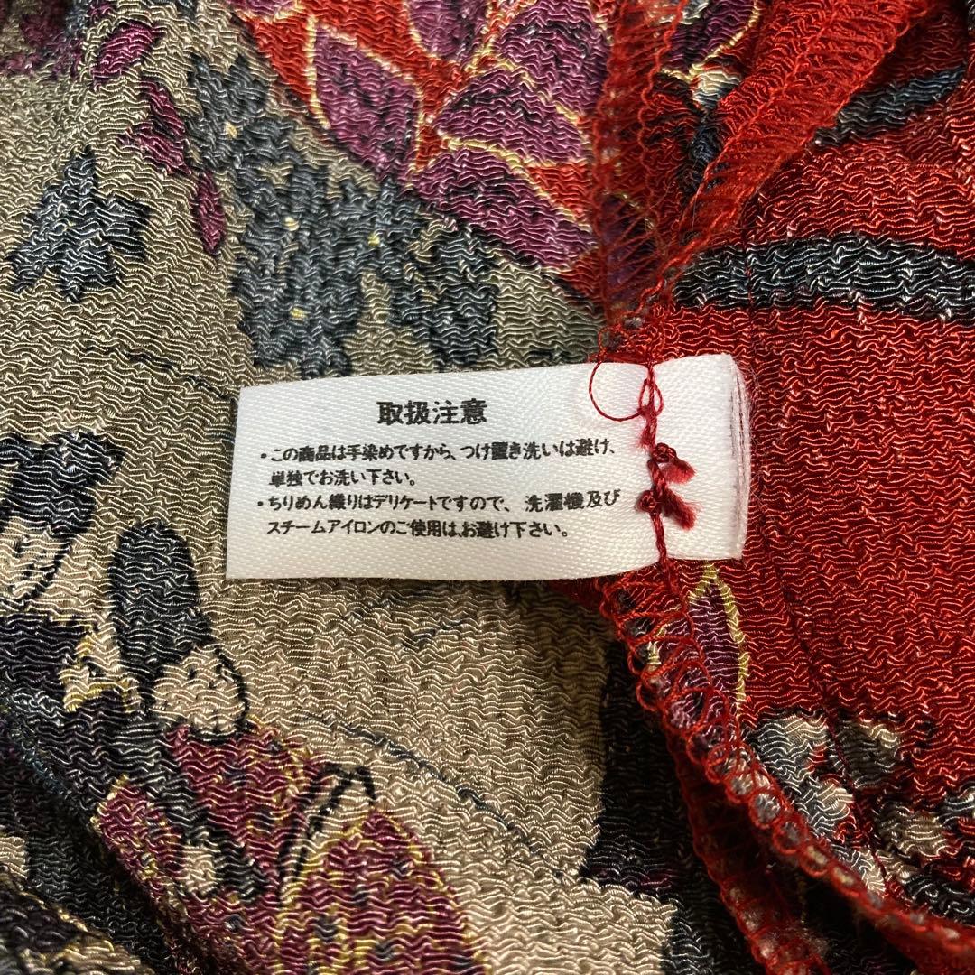 詩仙堂 BY HITOSHI 羽織り　ちりめん　ワイド ロングワンピース F