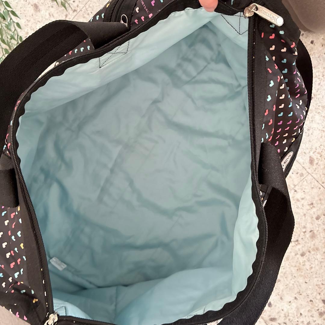 【美品✨】LeSportsac ボストンバック 大容量 2way 黒 ハート