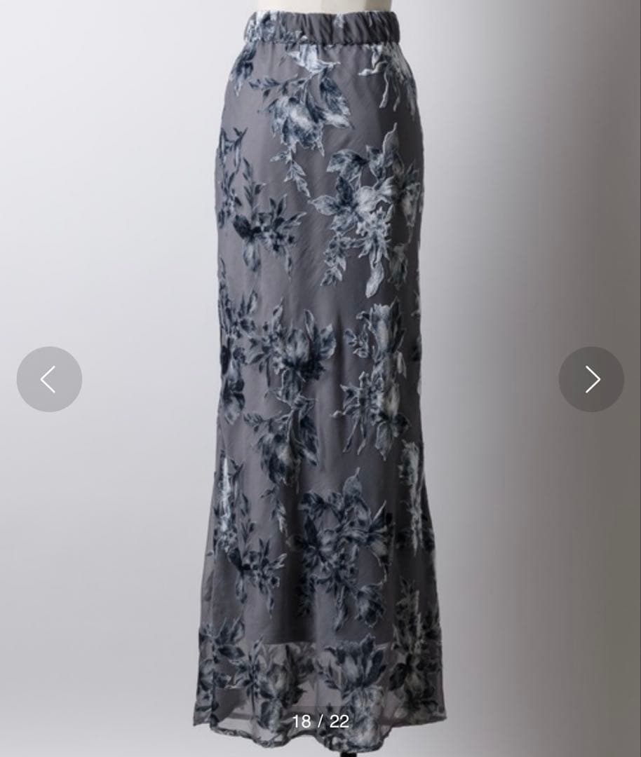 美品【定価３.２万】ヤエyaeオリジナル花柄オパールスカート36gray