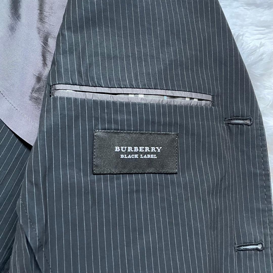 【美品✨】L バーバリーブラックレーベル テーラードジャケット ストライプ 紺