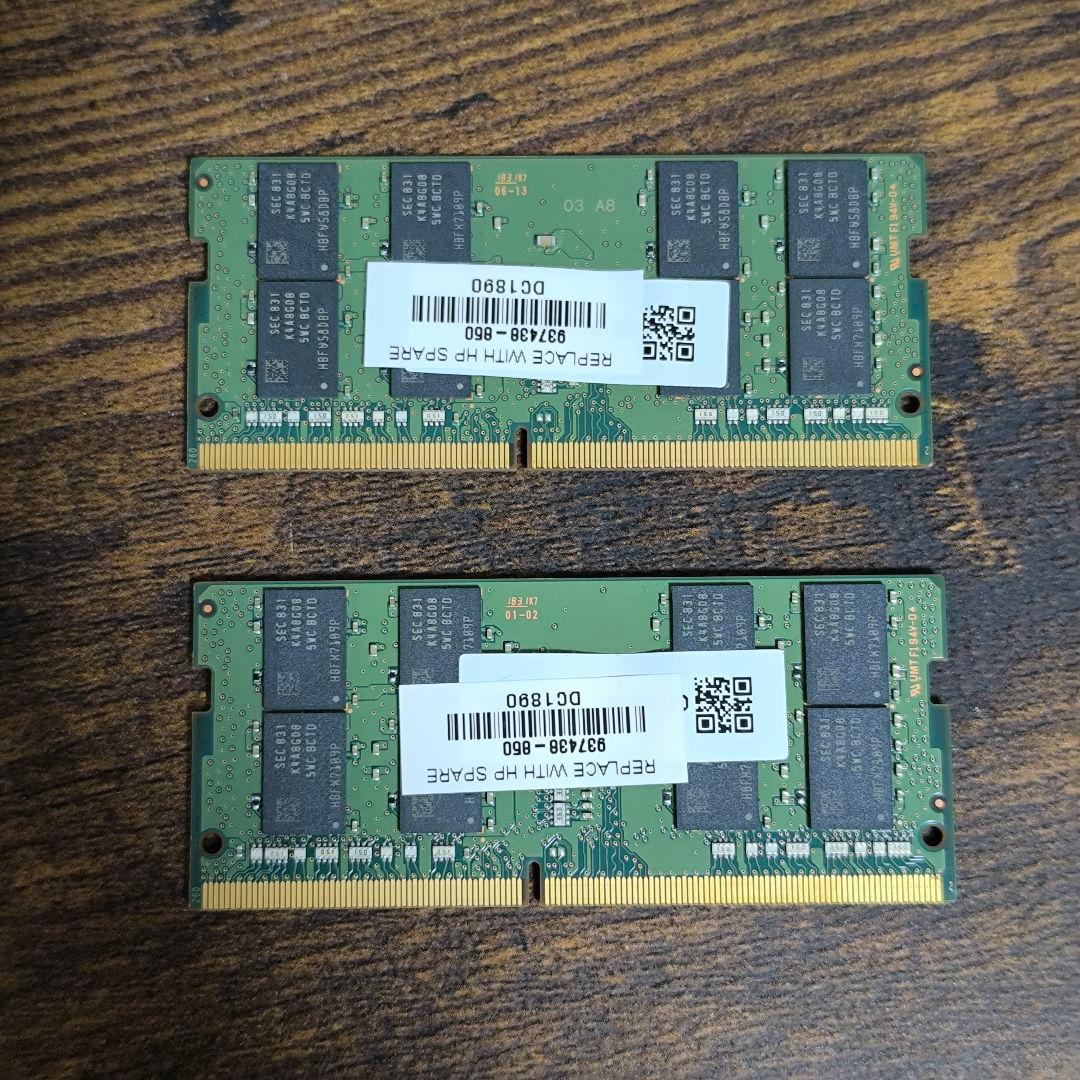 SAMSUNG　PC4-2666V 16GB×2 計32GB ノートPC
