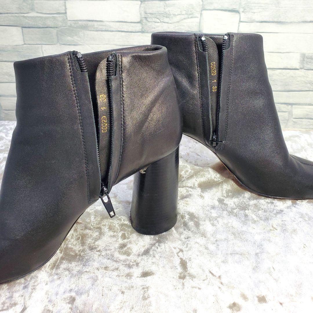 【良品】CELINE 25cm ショートブーツ フィービー期 黒 レザー 38