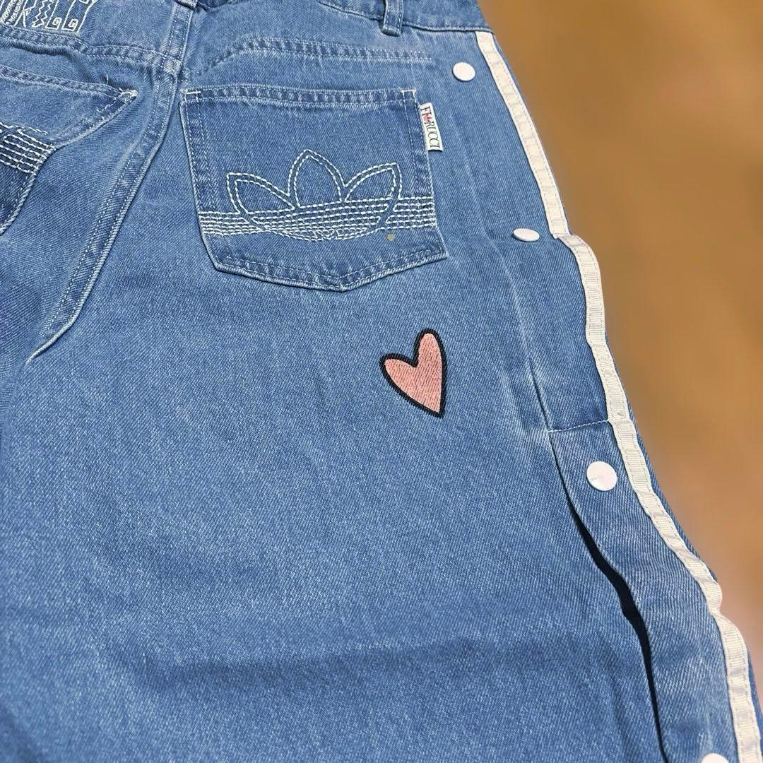 adidas Fiorucci ワイドレッグレアデニム新品L。