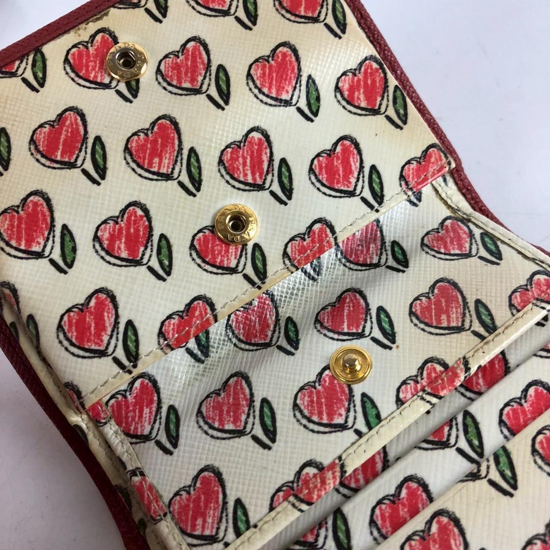 PRADA プラダ 財布 レッド フラワー 小物 レディース ブランド