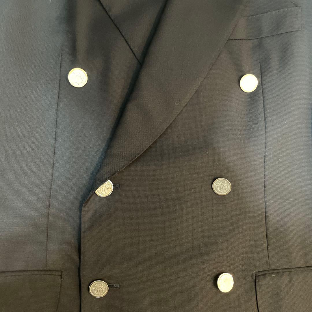 HERMESネイビー ダブルブレストジャケット