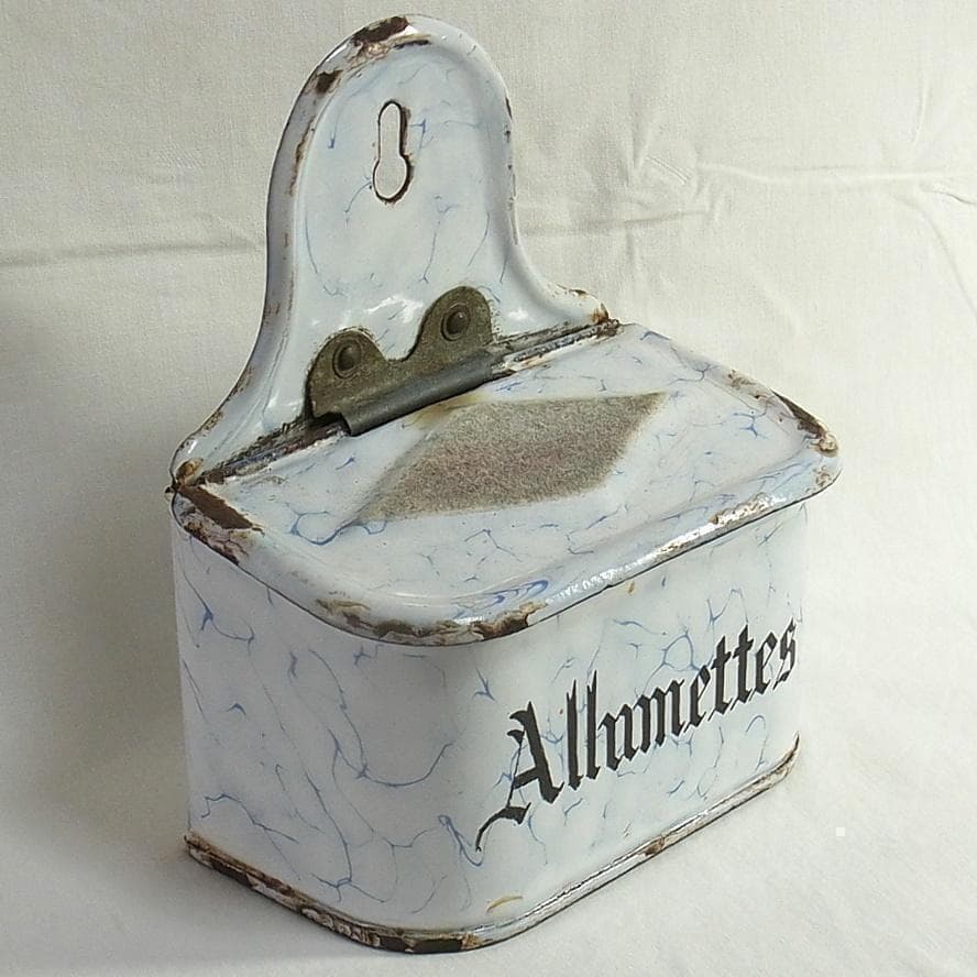 フランス アンティーク ホーロー マッチボックス ALLUMETTES