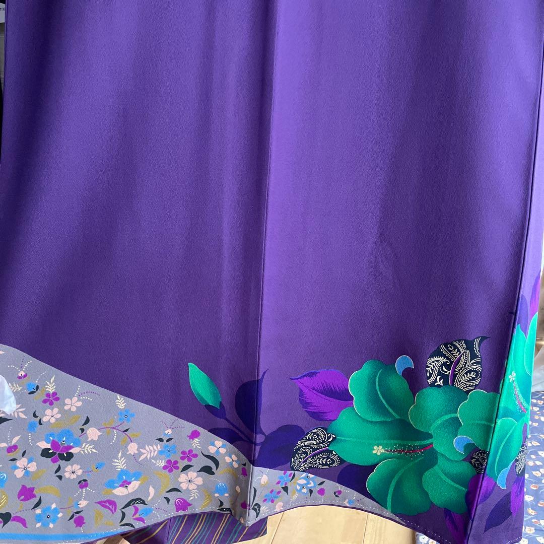 noriko振袖　紫色 花柄 振袖 着物