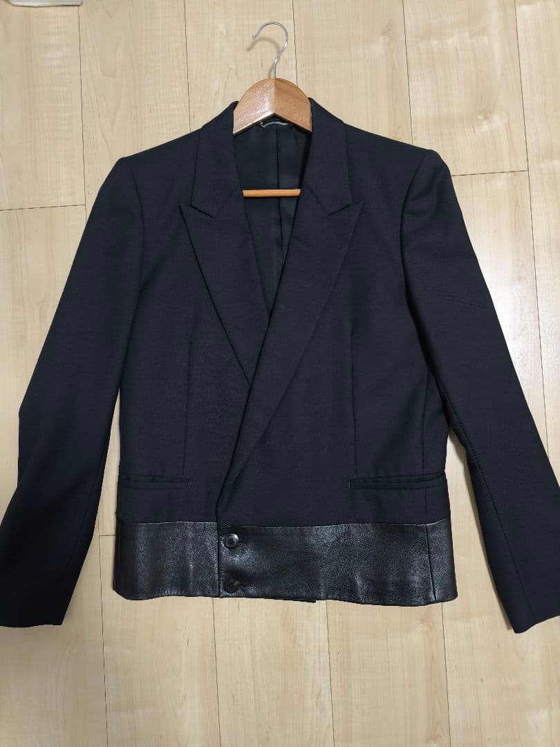 JOHN LAWRENCE SULLIVAN レザー切り替えテーラードジャケット