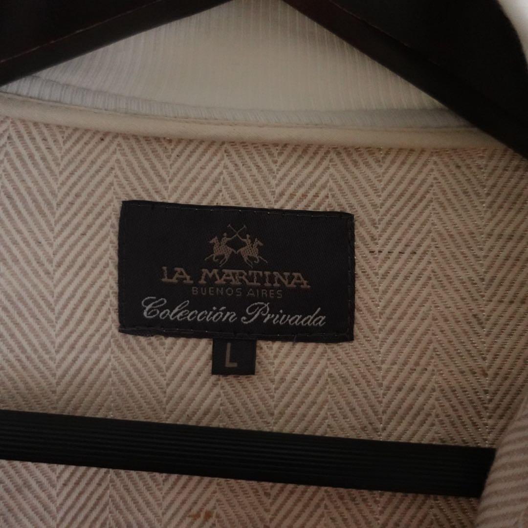 LA MARTINA リネンコットンヘリンボーン　バルスタージャケット　伊製