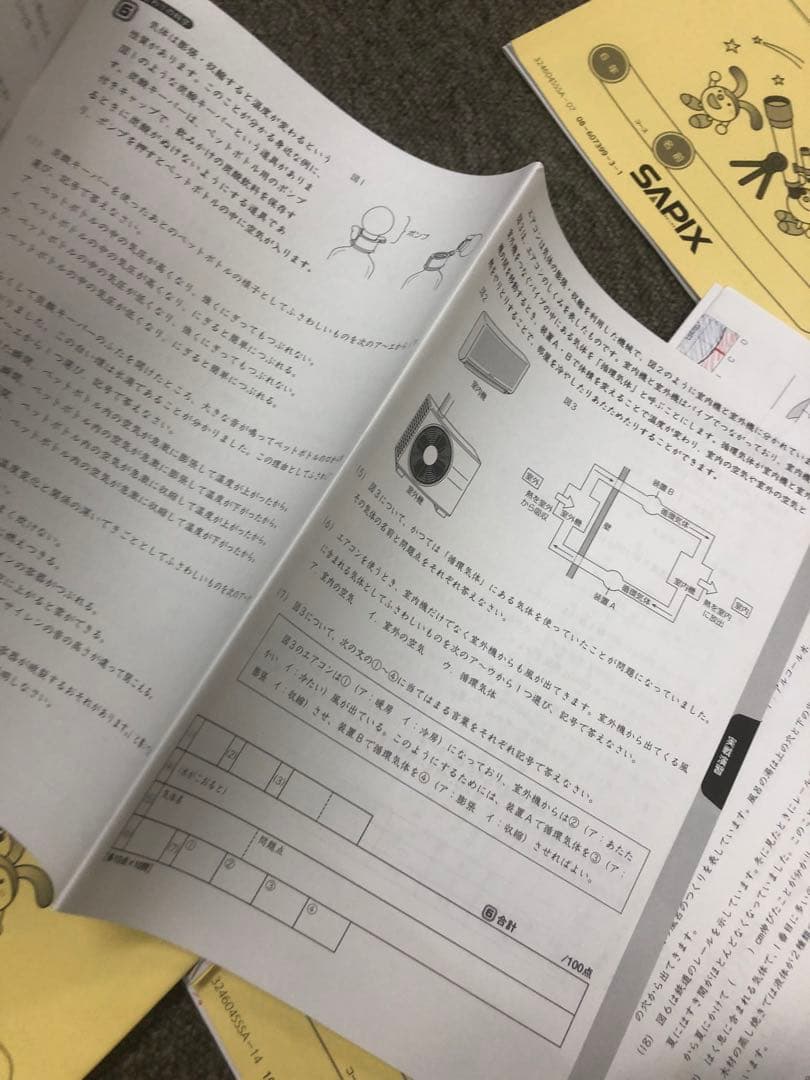 サピックス6年理科　サンデーサピックス　知識論理力講座全14回確認テスト付属