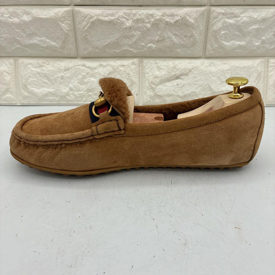 【良品】GUCCI グッチ ホースビット モカシン スリッポン ブラウン 金金具