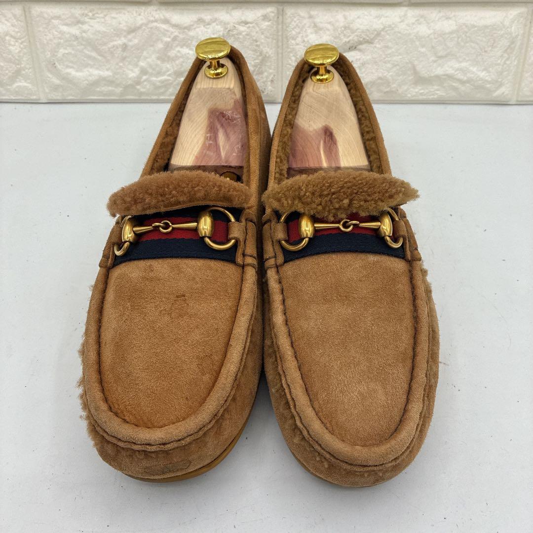 【良品】GUCCI グッチ ホースビット モカシン スリッポン ブラウン 金金具