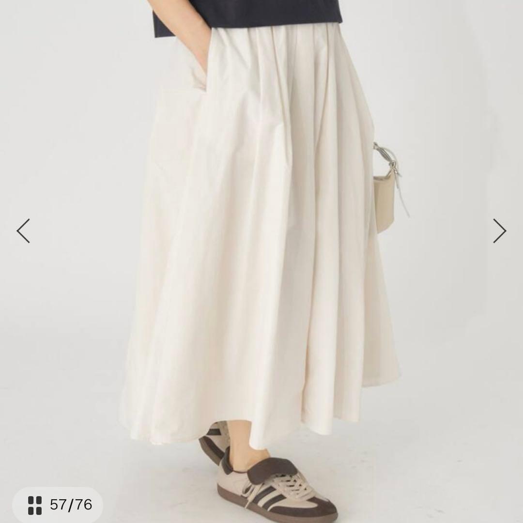 新品タグ付❤︎完売品 25SS IENA タフタフレアスカート 38 ホワイト